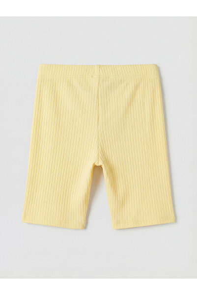 LC Waikiki Yellow Baby Girl Ribbed Short Leggings