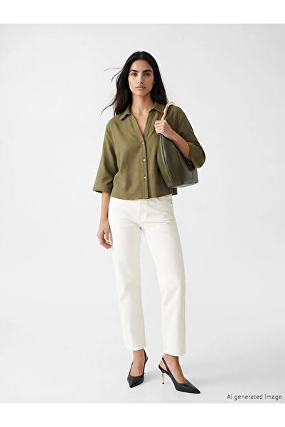 LC Waikiki Λευκό γυναικείο τζιν παντελόνι εφαρμοστό