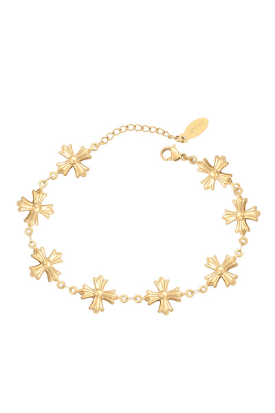 Faina Βραχιόλι με συνδεδεμένα κρίκους και φλοράλ μοτίβο
