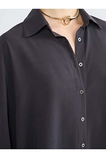 LC Waikiki Ανθρακί Γυναικείο Πουκάμισο Loose Fit