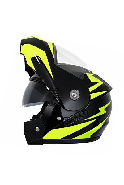 FIXATO Αναδιπλούμενο Κράνος Μοτοσικλέτας/Σκούτερ, Διπλή Ζελατίνα, Προστασία U...