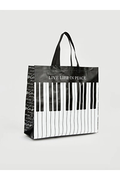 LC Waikiki Μικτή τσάντα αγορών με στάμπα πιάνου