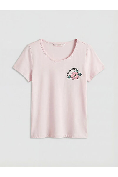 LC Waikiki Τυρκουάζ Γυναικείο Σετ Πιτζάμες Κάπρι με λουλουδάτο σχέδιο και λαι...