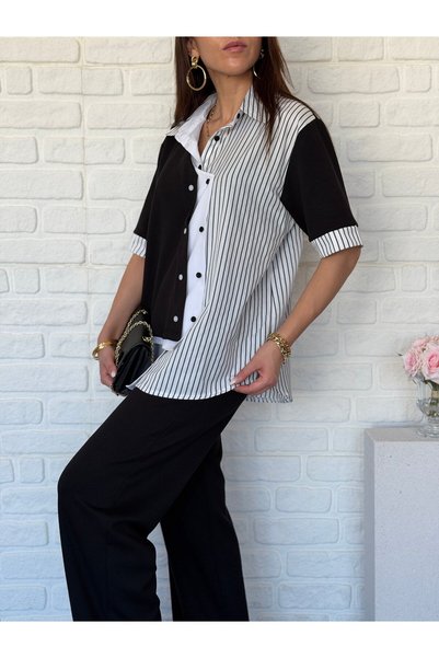 Goncalya Striped Shirt Modal Set