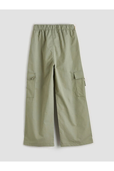 LC Waikiki Χακί Παντελόνι Cargo για Κορίτσια με Χαλαρή Εφαρμογή Γκαμπαρντίνα