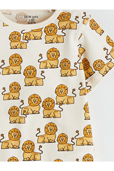 LC Waikiki Beige Printed Baby Boy Overalls 2-Pack