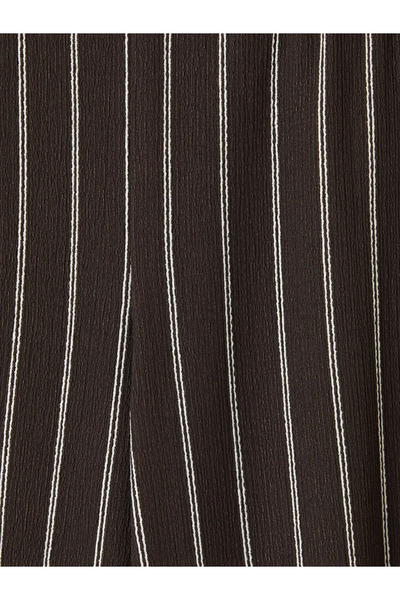 LC Waikiki Καφέ γυναικείο παντελόνι με ελαστική μέση και ρίγες