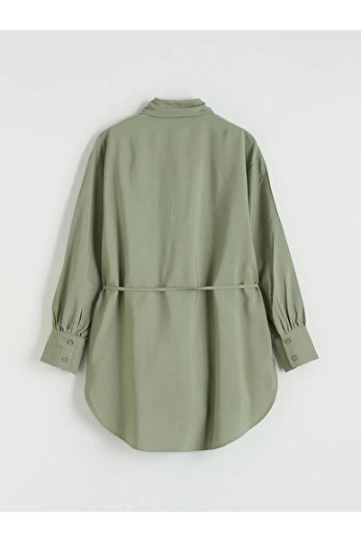 LC Waikiki Γυναικείο πουκάμισο τουνίκ με πράσινη ζώνη