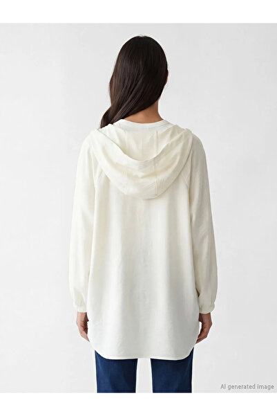 LC Waikiki Λευκό γυναικείο τουνίκ με κουκούλα