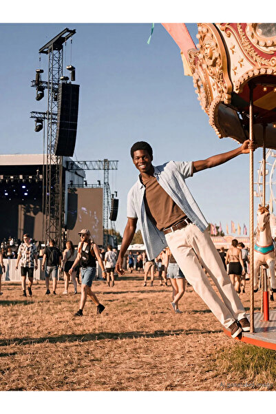 LC Waikiki Ανδρικό τζιν παντελόνι σε ίσια γραμμή, μπεζ χρώμα