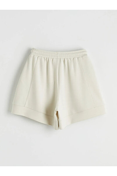 LC Waikiki Μπεζ γυναικείο σορτς με ελαστική μέση