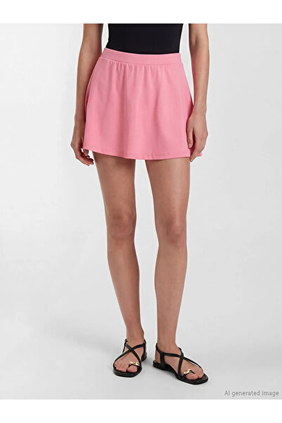 LC Waikiki Ροζ ελαστική γυναικεία φούστα-σορτς με λάστιχο στη μέση