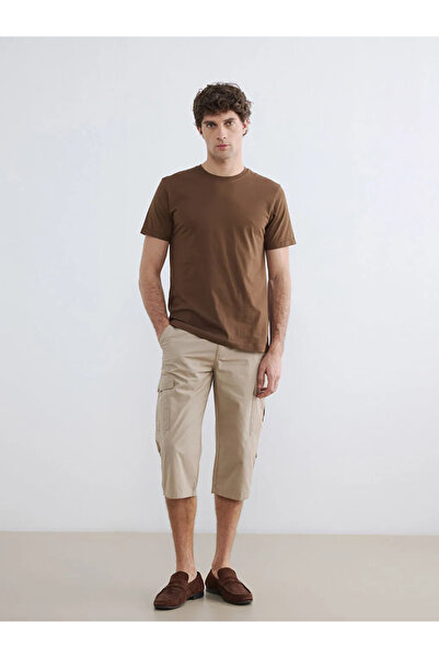 LC Waikiki Μπεζ ανδρικό σορτς cargo κανονικής εφαρμογής