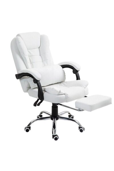 Mobplayers Μίνι Καρέκλα Γραφείου Brandon-Max, Λευκό Υφασμάτινο, Λειτουργία  "...