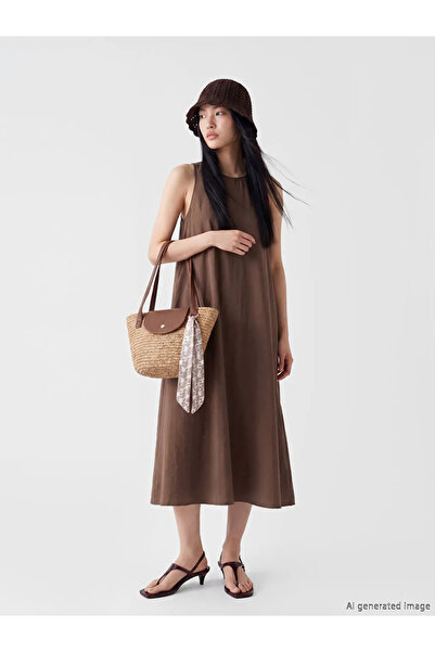 LC Waikiki Μπεζ γυναικεία ψάθινη τσάντα ώμου