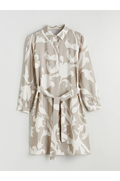 LC Waikiki Γυναικείο πουκάμισο με καφέ σχέδιο