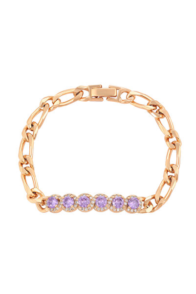 Faina Βραχιόλι αλυσίδας Φιγκαρό διακοσμημένο με κρύσταλλα