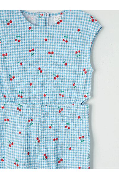 LC Waikiki Μπλε κερασί με στάμπα κοριτσίστικη φόρμα με σορτς