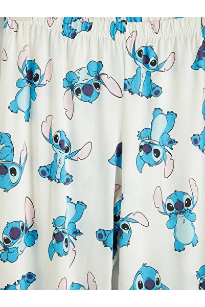 LC Waikiki Γυναικείο παντελόνι πιτζάμας με στάμπα Ecru Stitch