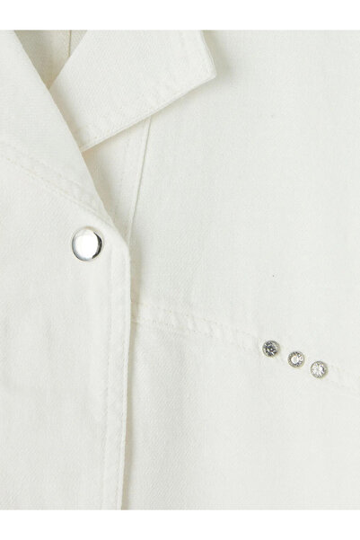 LC Waikiki Λευκό πουκάμισο με γιακά, γυναικείο γιλέκο