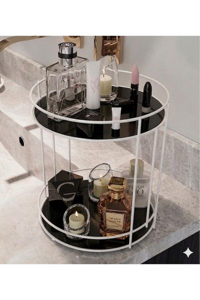 STATİKA HOME Beyaz 2 Katlı Banyo Kozmetik Takı Makyaj Düzenleyici Organizer ,...