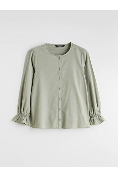 LC Waikiki Πράσινο γυναικείο πουκάμισο με λαιμόκοψη ποδηλάτου