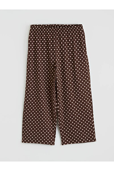 LC Waikiki Καφέ Γυναικείο Σετ Πιτζάμες Κάπρι Πουά τεμαχίων