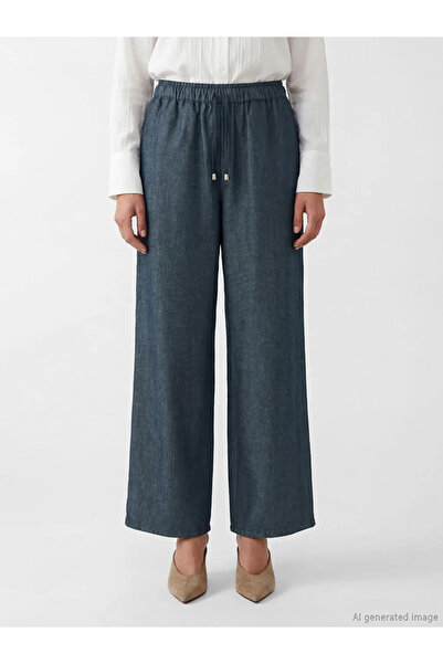 LC Waikiki Γυναικείο τζιν παντελόνι σε μπλε ναυτικό χρώμα με ελαστική μέση κα...