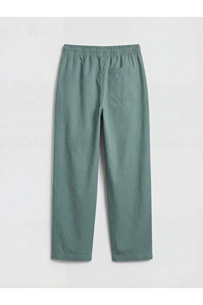 LC Waikiki Πράσινο πλισέ παντελόνι για αγόρια από γαμπαρντίνα