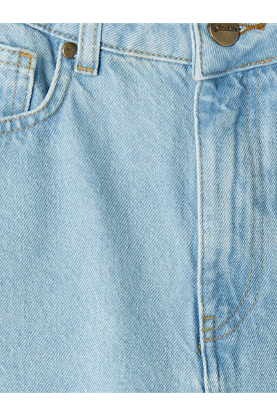 LC Waikiki Μπλε ψηλόμεσο γυναικείο τζιν παντελόνι Mom Fit