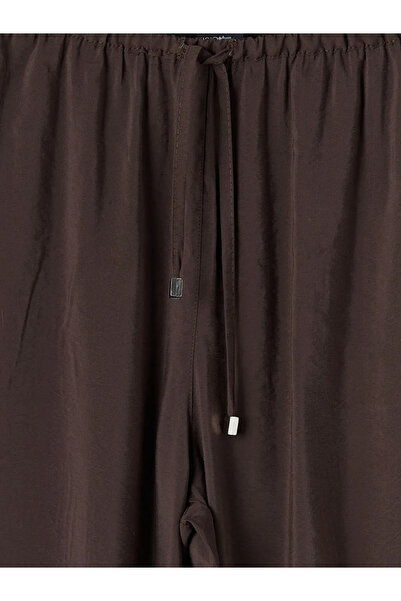 LC Waikiki Καφέ Γυναικείο Παντελόνι Μοντάλ Mix με Ελαστική Μέση