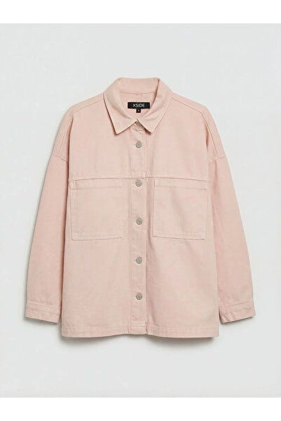 LC Waikiki Ροζ γυναικείο τζιν πουκάμισο