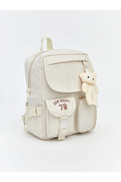 LC Waikiki Μπεζ Νιου Τζέρσεϊ με τύπωμα Κορίτσι Σακίδιο πλάτης ετών