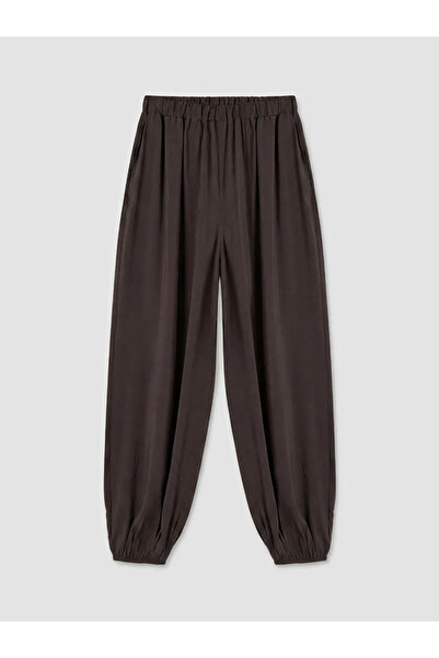 LC Waikiki Καφέ Γυναικείο Παντελόνι Jogger με Ελαστική Μέση