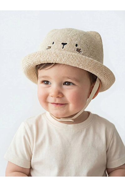 LC Waikiki Beige Animal Figured Baby Boy Fedora Hat