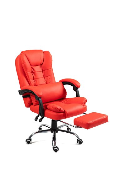 Mobplayers Μίνι Καρέκλα Γραφείου Brandon-Max Κόκκινη, Δερμάτινη, με Λειτουργί...
