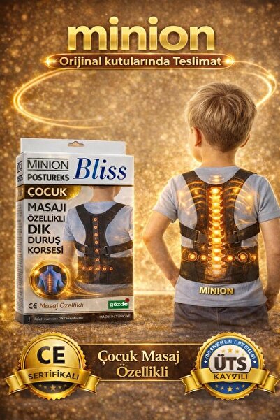 Empressco Dik Duruş Korsesi, Sırt Masajlı, Silikon Pedli, Çocuklar İçin Sağlı...