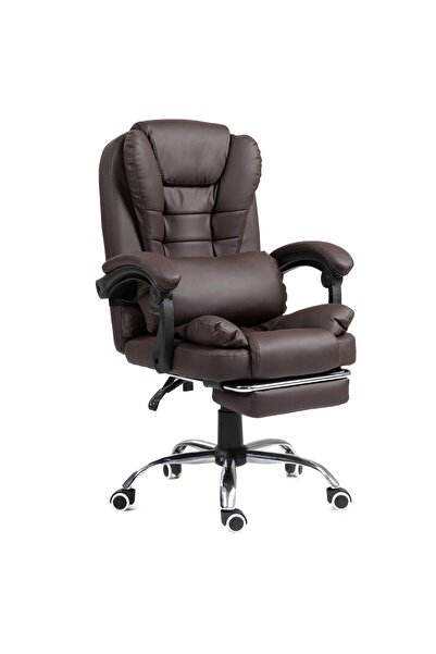Mobplayers Μίνι Καρέκλα Γραφείου Brandon-Max, Καφέ, Δερμάτινη, με Λειτουργία ...