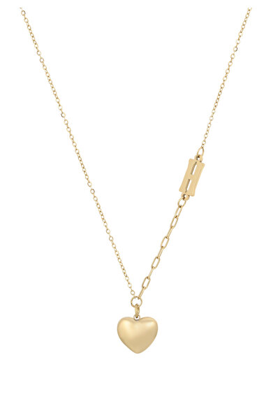 Faina Initial Necklace With Heart Pendant