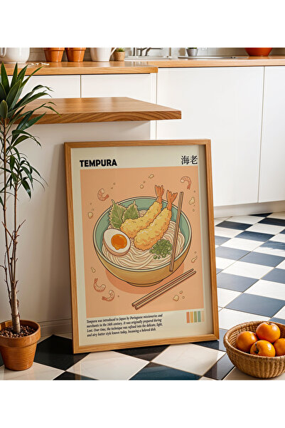 Creatick Design Modern Japan İllüstrasyonlu Ahşap Çerçeveli Tablo Koleksiyonu...