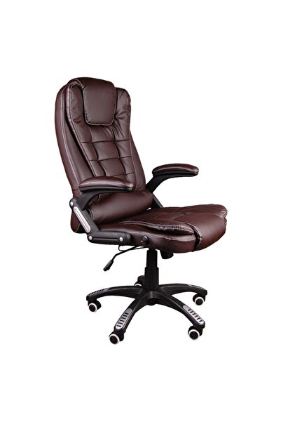 Mobplayers Καρέκλα Γραφείου Brandon, Καφέ, Γνήσιο Δέρμα, Λειτουργία  "Chaise ...