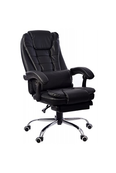 Mobplayers Καρέκλα Γραφείου Brandon-Max, Μαύρη με Λευκές Ραφές, Δερμάτινη, με...