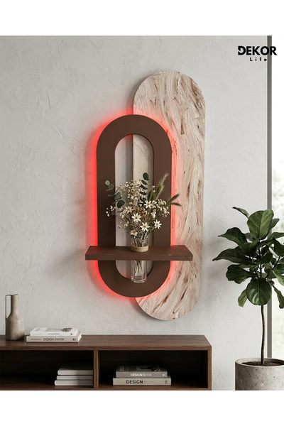 TAKIFİX Pilli LED’li 40×90 CM Oval Modern Ledli Duvar Tablosu | Dekoratif Pan...