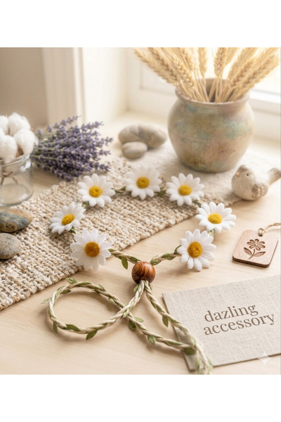DAZLİNGACCESSORY Vine Chamomile Crown 6 Pieces