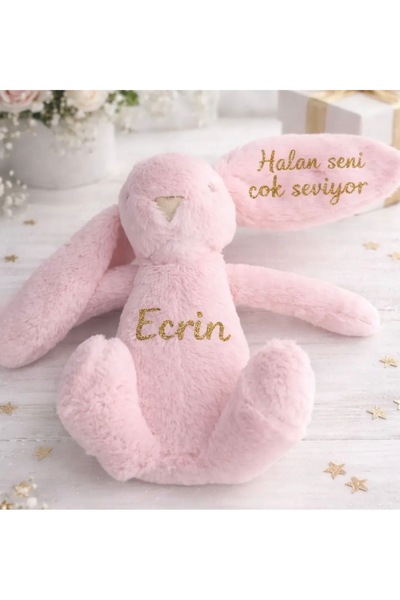 Gökçem hediyelik İsim yazılı peluş tavşan oyuncak (isme özel hazırlanır )
