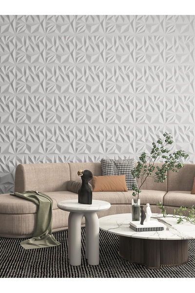 Bayt Aura ملصقات جدارية ثلاثية الأبعاد ذات تصميم هندسي مثلثي ذاتية اللصق لديك...