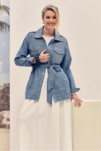 Alvina Τζιν Μπουφάν με Ζώνη 46383