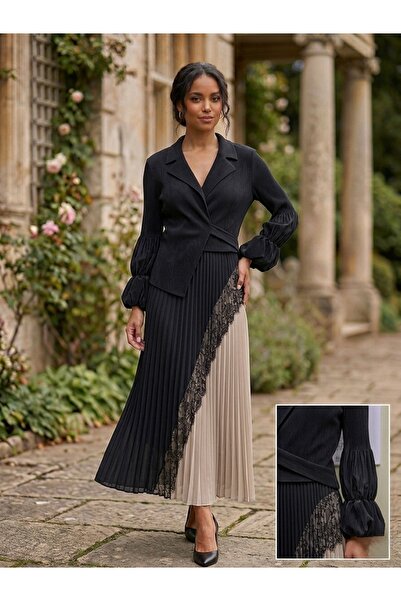 Rabiossa Women's Romantic Pleated Long Dress