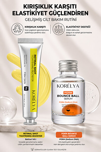 KORELYA Kırışıklık Karşıtı&Elastikiyet Güçlendirici Set– Retinal & PDRN İçere...