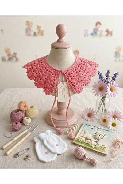 ih ihra Hand Knitted Fake Collar for Kids - Shirt and Dress Accessory